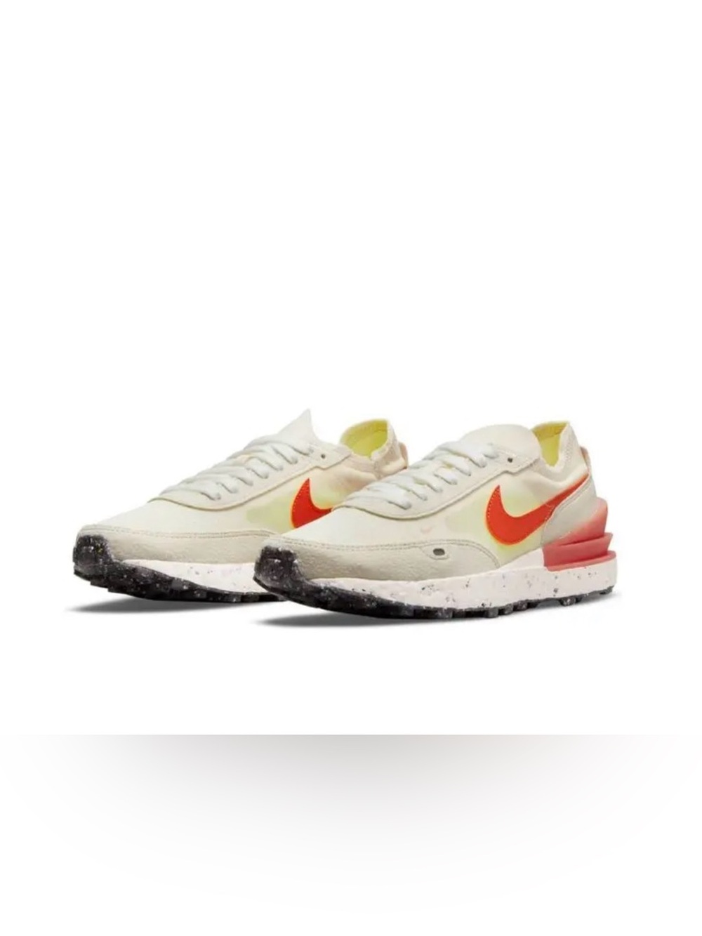 Nike Women's Waffle One Crater Sneakers - Cream Orange Size 8 Recycled